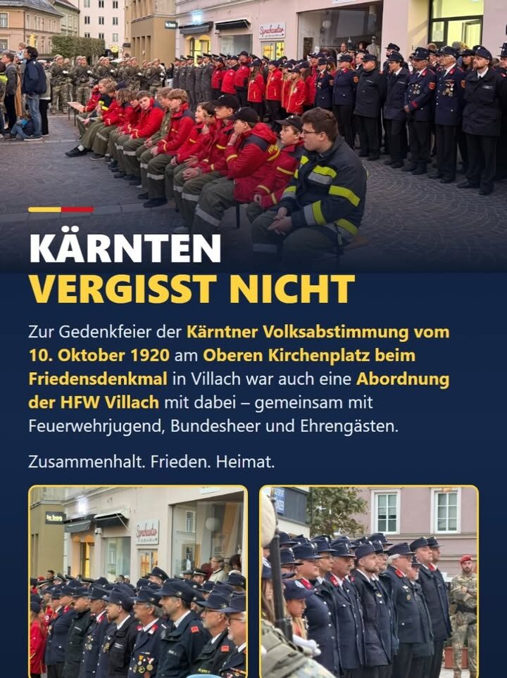 🇦🇹 Kärnten vergisst nicht. Heute waren wir bei der Gedenkfeier zur Kärntner Volksabstimmung vom 10. Oktober 1920 am Ober